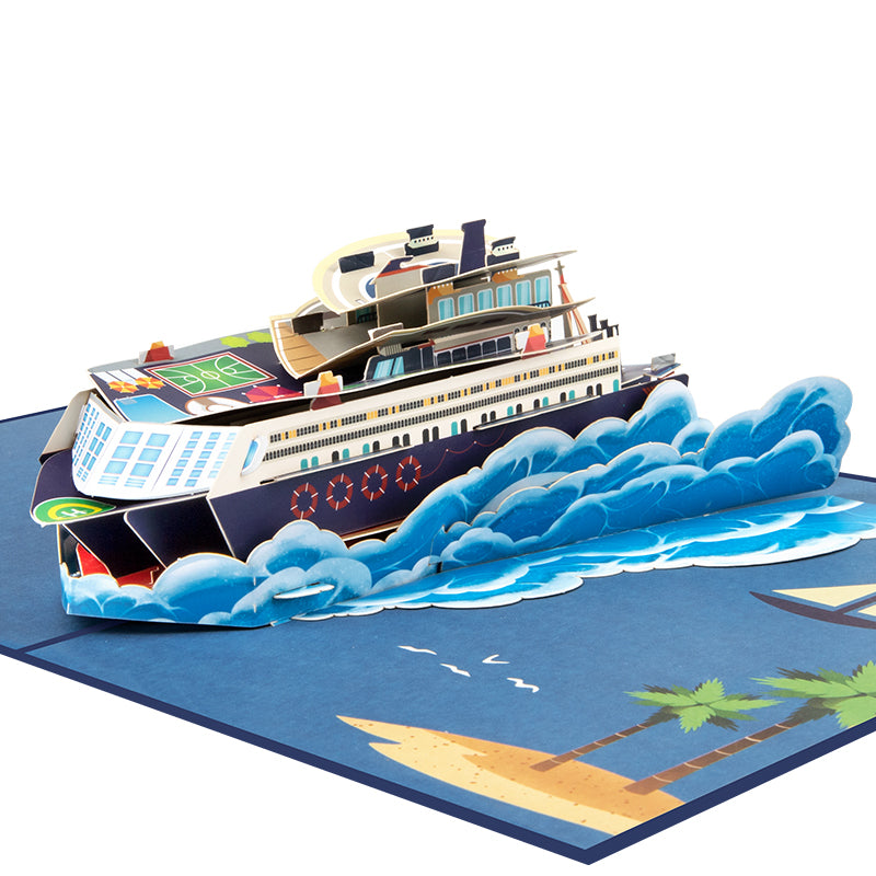 Ocean Escape 3D Cruise Ship Pop Up Greeting Card