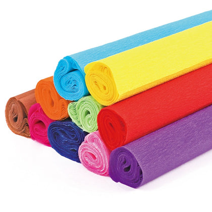 Pack of 10 Yellow Crepe Paper 50 x 200cm
