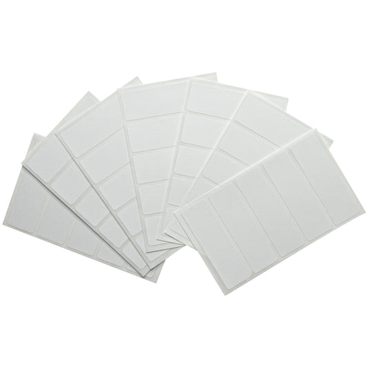 Pack of 35 White 19x63mm Rectangular Labels - Adhesive Stickers