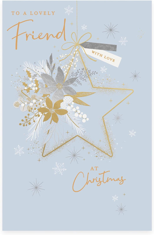 Hanging Star Friend Christmas Card