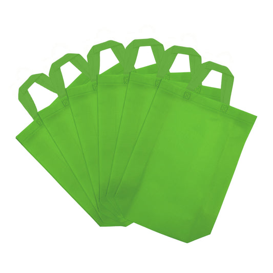 Pack of 25 Light Green Coloured 25x35x10cm Non-Woven Bags with Handle