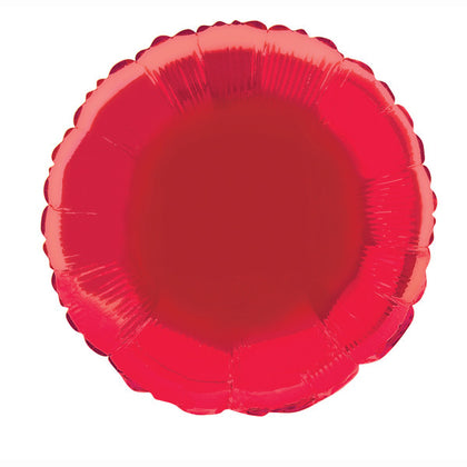 Ruby Red Solid Round Foil Balloon 18