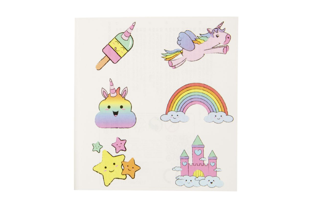 96 Pack of 6 Pieces Unicorn Tattoos