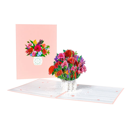 Heartfelt Blooms Elegant Floral Pop-Up Greeting Card - Mother's Day Anniversary Birthday