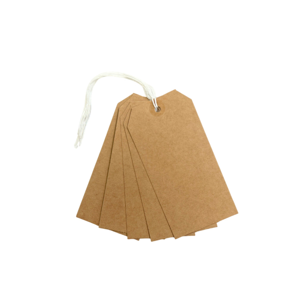 Stringed Tags Pack of 20 Brown Strung Tags 60 x 120mm– Choice Wholesale