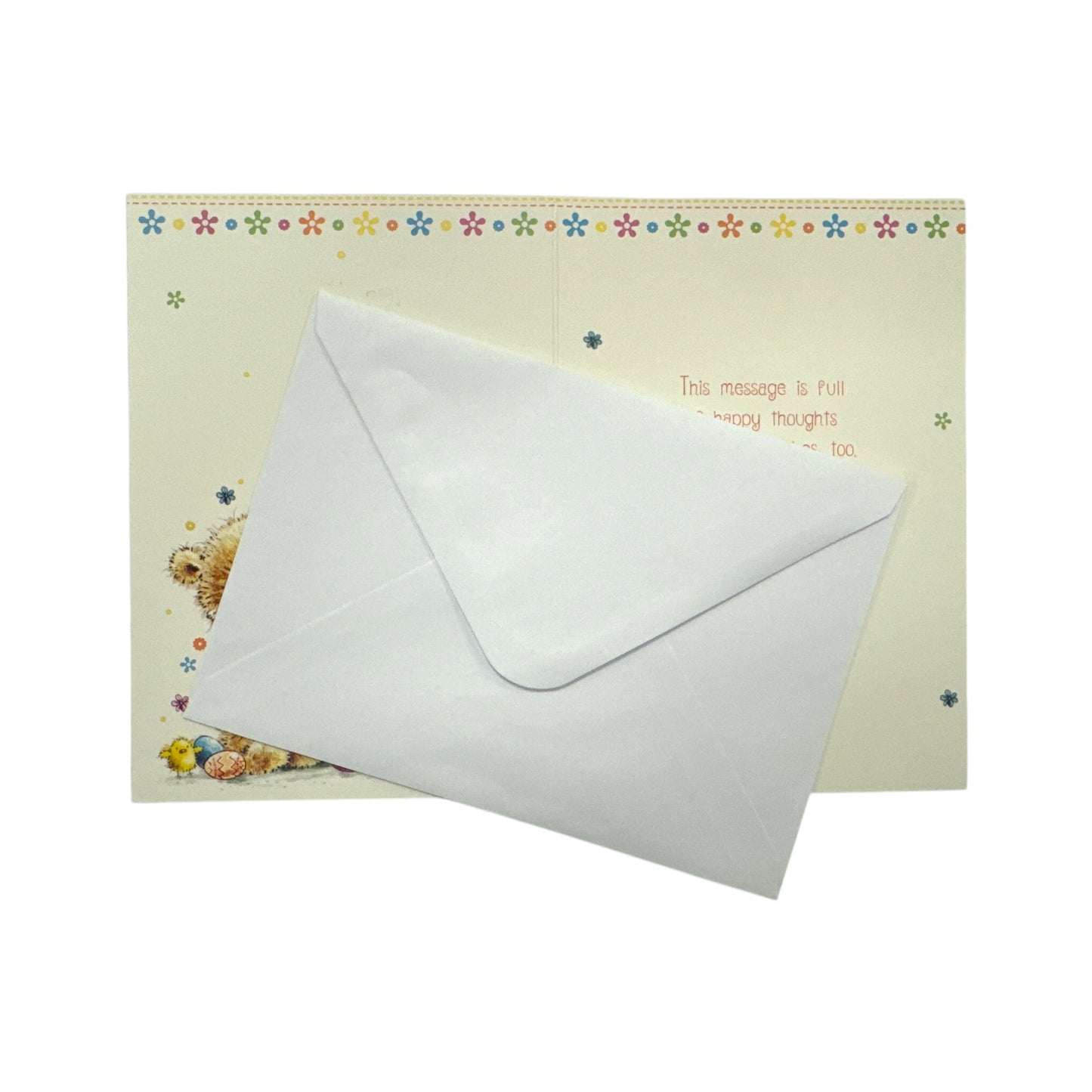 For Grandchildren Cute Teddy & Eggs Design Easter Card