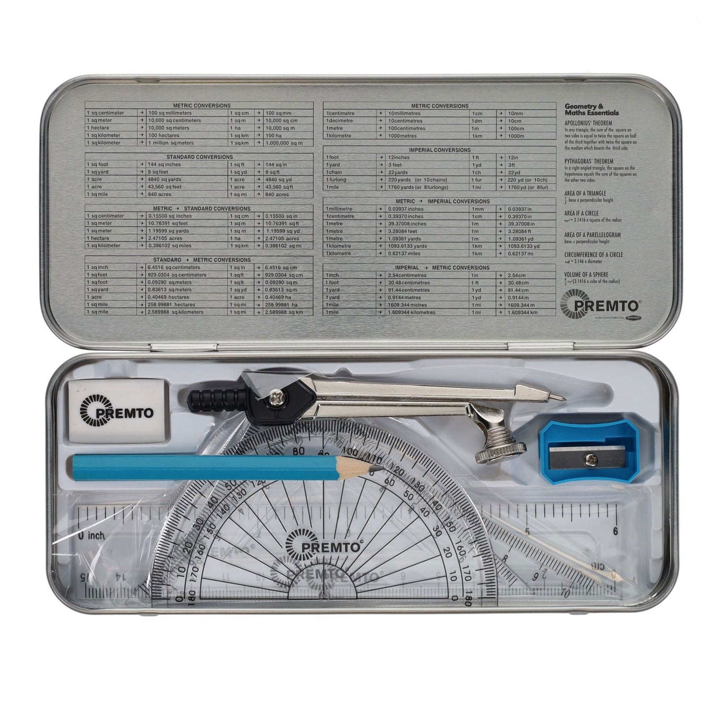 9 Piece Printer Blue Maths Set By Premto