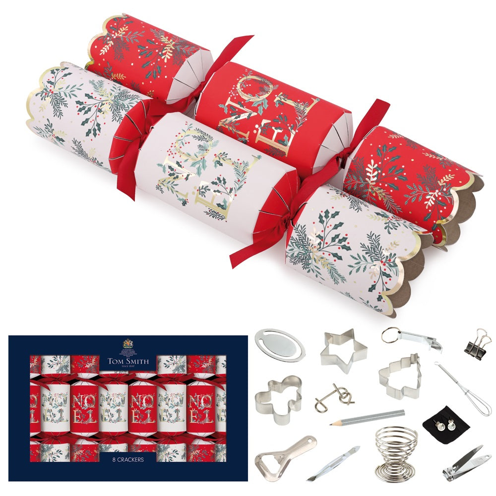 Pack of 8 14" Red Deluxe Christmas Dinner Crackers