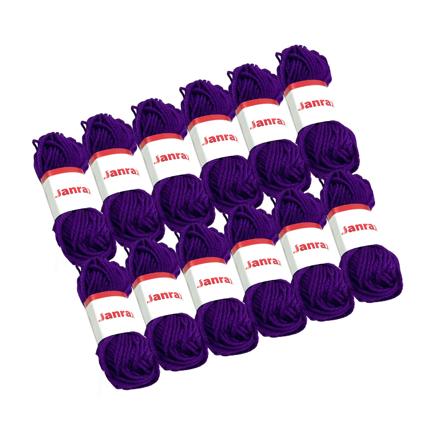 Pack of 10 Purple Acrylic Yarn Rolls – 10g each, 4 Strand 8 Ply Knitting Wool