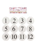 12 X Wedding Table Number Cards Ivory Numbered 1- 12