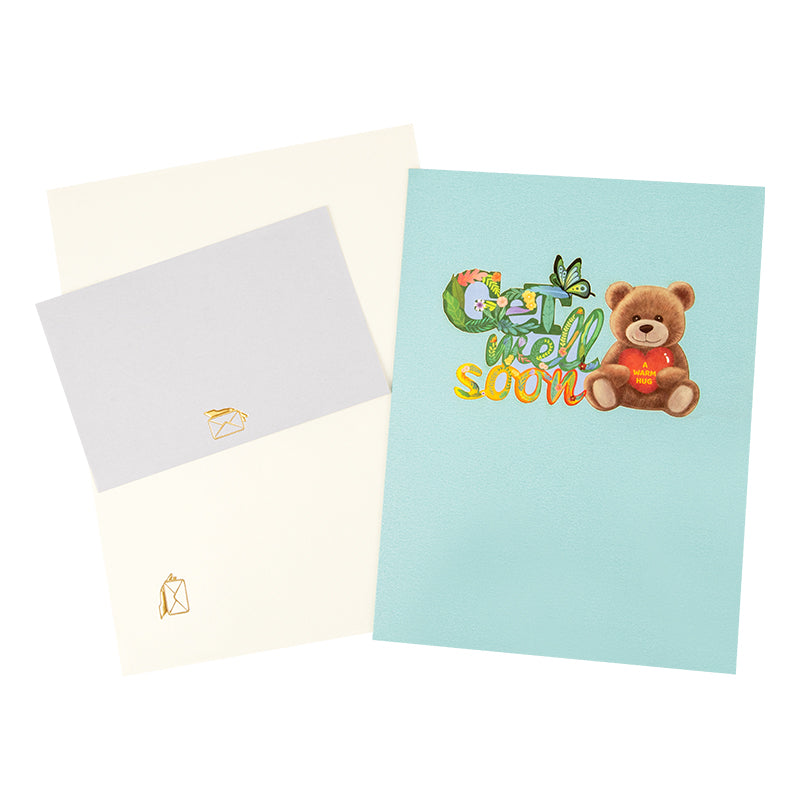 Bear Hugs 3D Pop Up Get Well Soon Card