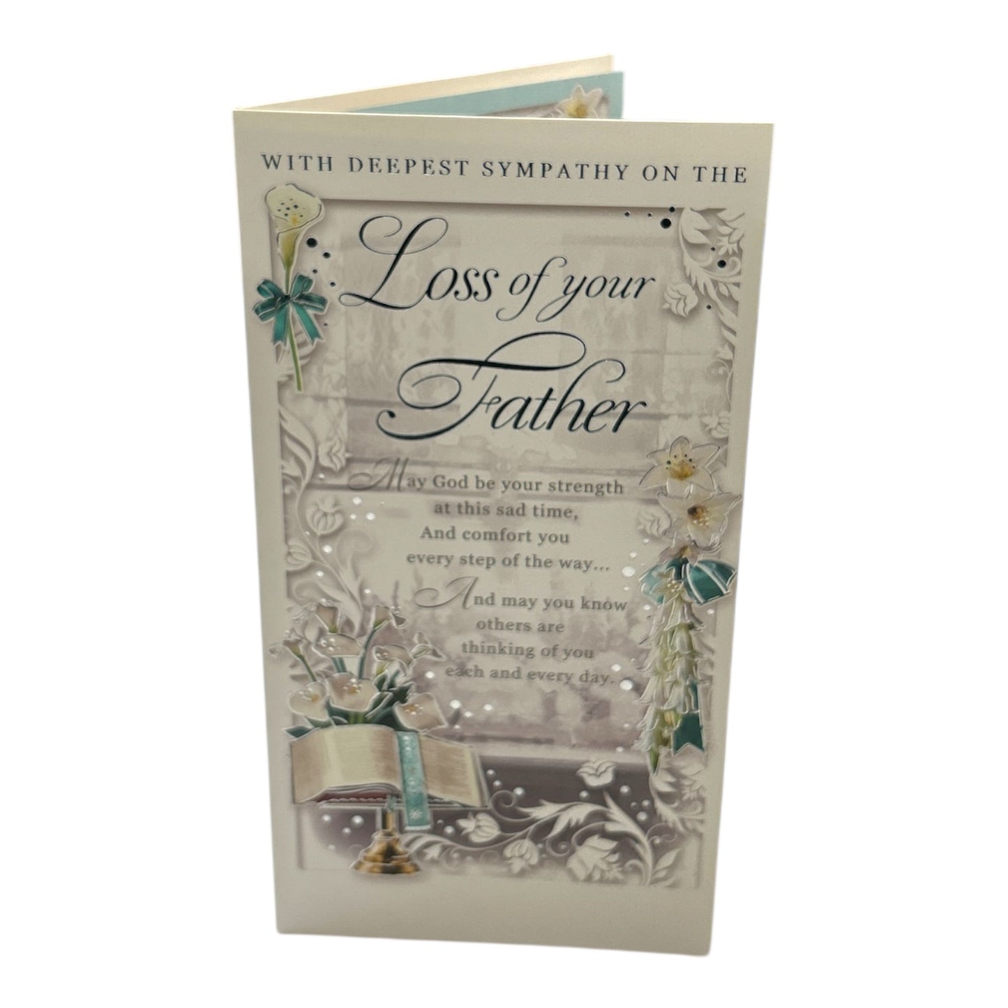 Loss of Father Floral Design Sympathy Opacity Card
