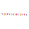 First Birthday Pink Balloons Jointed "Happy Birthday" Banner