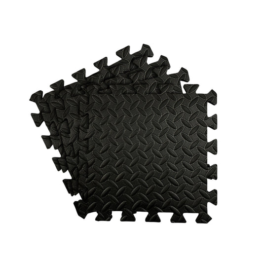 Pack of 4 30x30cm Black Coloured 1cm Thick EVA Foam Mats