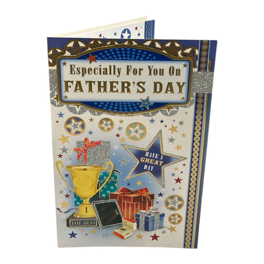Especially For You Trophy And Gift Boxes Design Father's Day Card