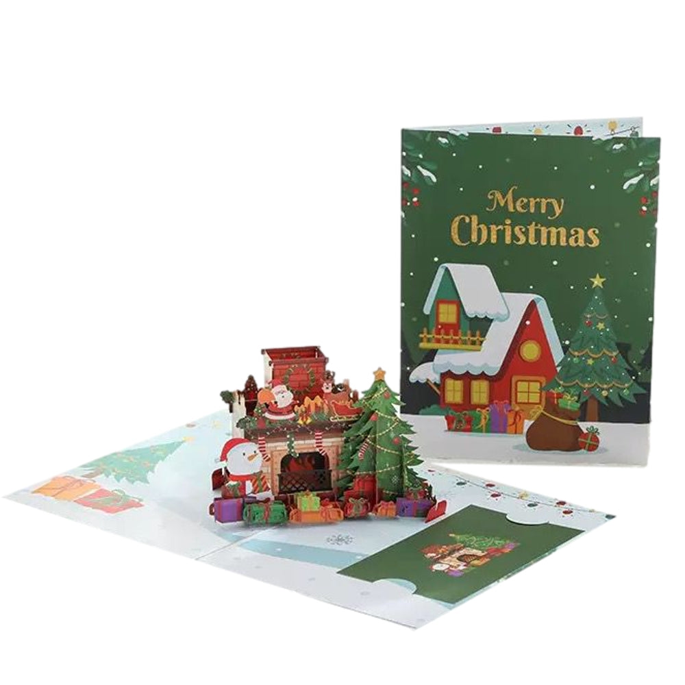 Jolly Santa & Fireplace Wonderland 3D Pop Up Christmas Card