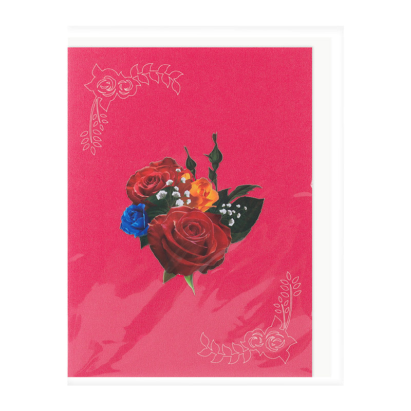 Love in Full Bloom Rose Bouquet Pop Up Greeting Card