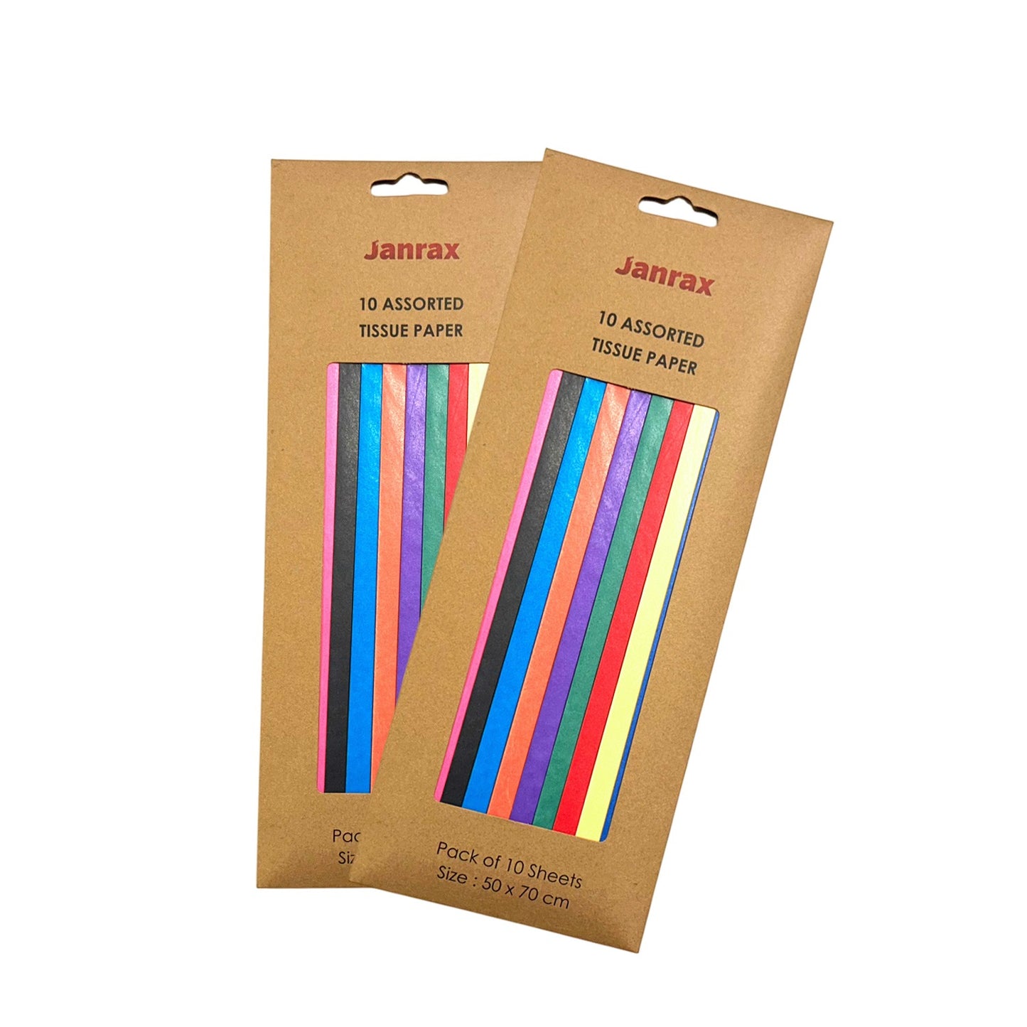 Pack of 200 Assorted Coloured Acid Free 50 x 70cm Tissue Paper Sheets