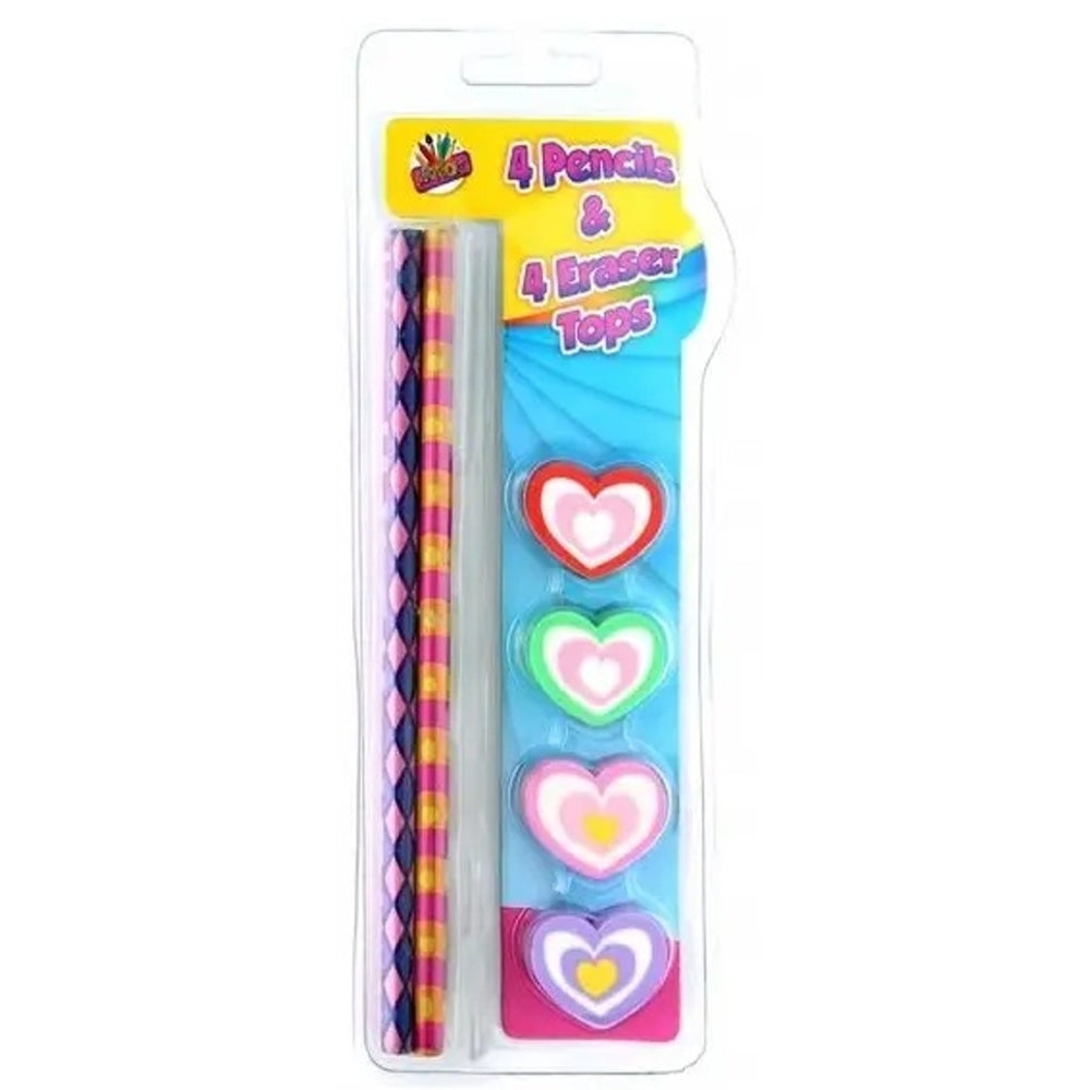Artbox Pencil with Fancy Eraser Top (Pack of 4)