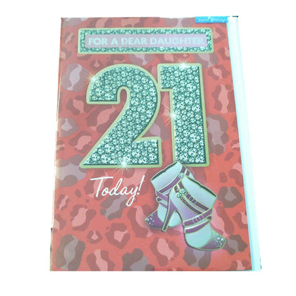 Xpress Yourself Daughter 21 Today! Medium Sized Fashion Birthday Card