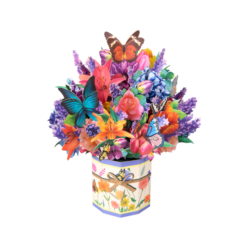 A Bouquet of Joy Butterfly Bloom 3D Pop Up Greeting Card