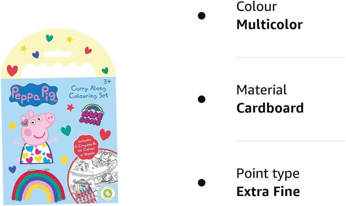 Peppa Pig Set Colorare Da Viaggio (6 Confezioni): 5 Pastelli E 60 Pagine Di Attività Per Bambini 3+ - 3