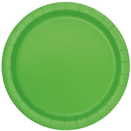 Pack of 16 Lime Green Solid Round 9