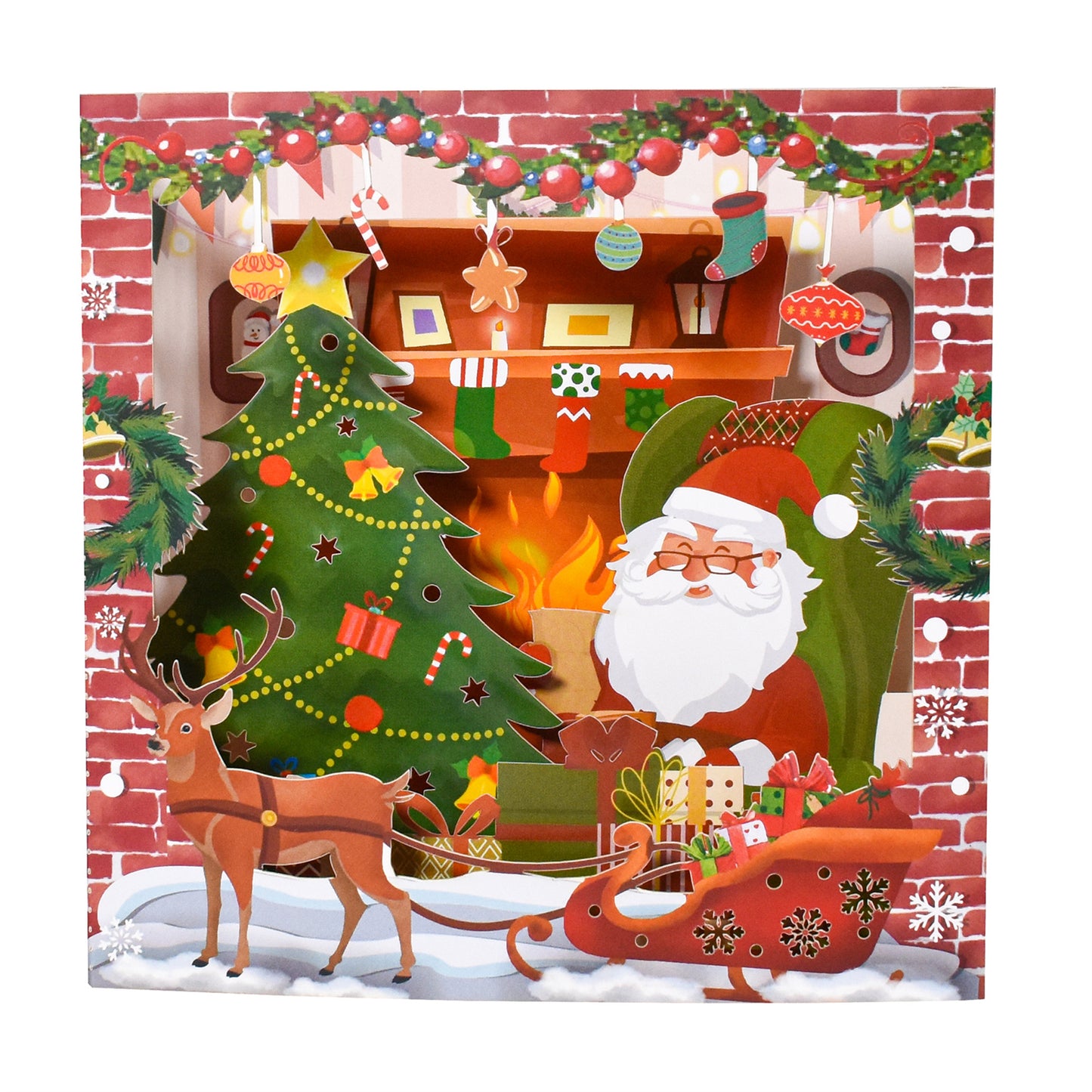 Festive Eve Delight Santa’s Cozy 3D Pop Up Christmas Card