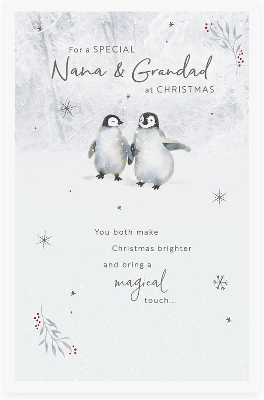 Penguins Design Nana & Grandad Christmas Card