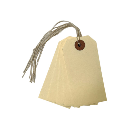 Box of 1000 96mm x 48mm Ivory Strung Tags