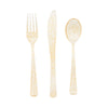 Pack of 18 Gold Glitter Assorted Plastic Cutlery