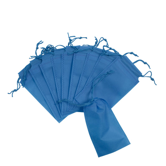 Pack of 25 Light Blue Coloured 19x10cm Non-Woven Drawstring Bags