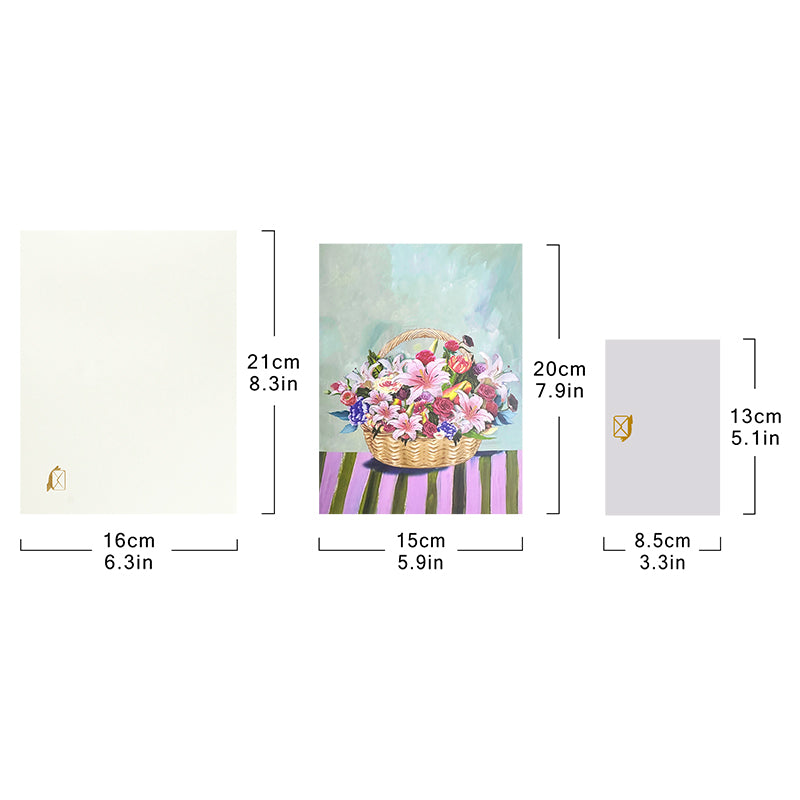 Watercolor Lily Flower Basket Blooming Wishes 3D Pop Up Card