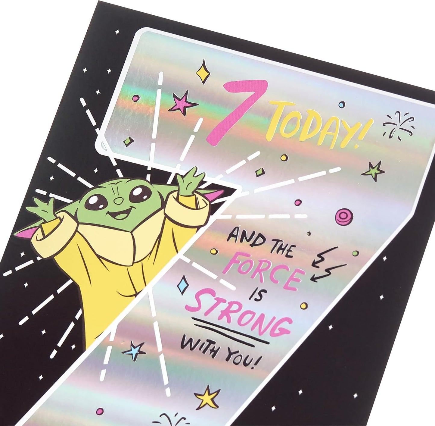 Star Wars Grogu Design 7th Birthday Card