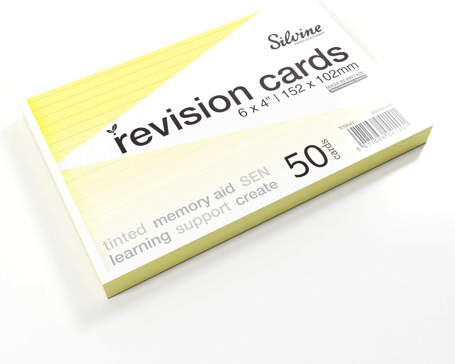 Pack of 50 6x4" SEN Yellow Lined Dyslexia Record Cards