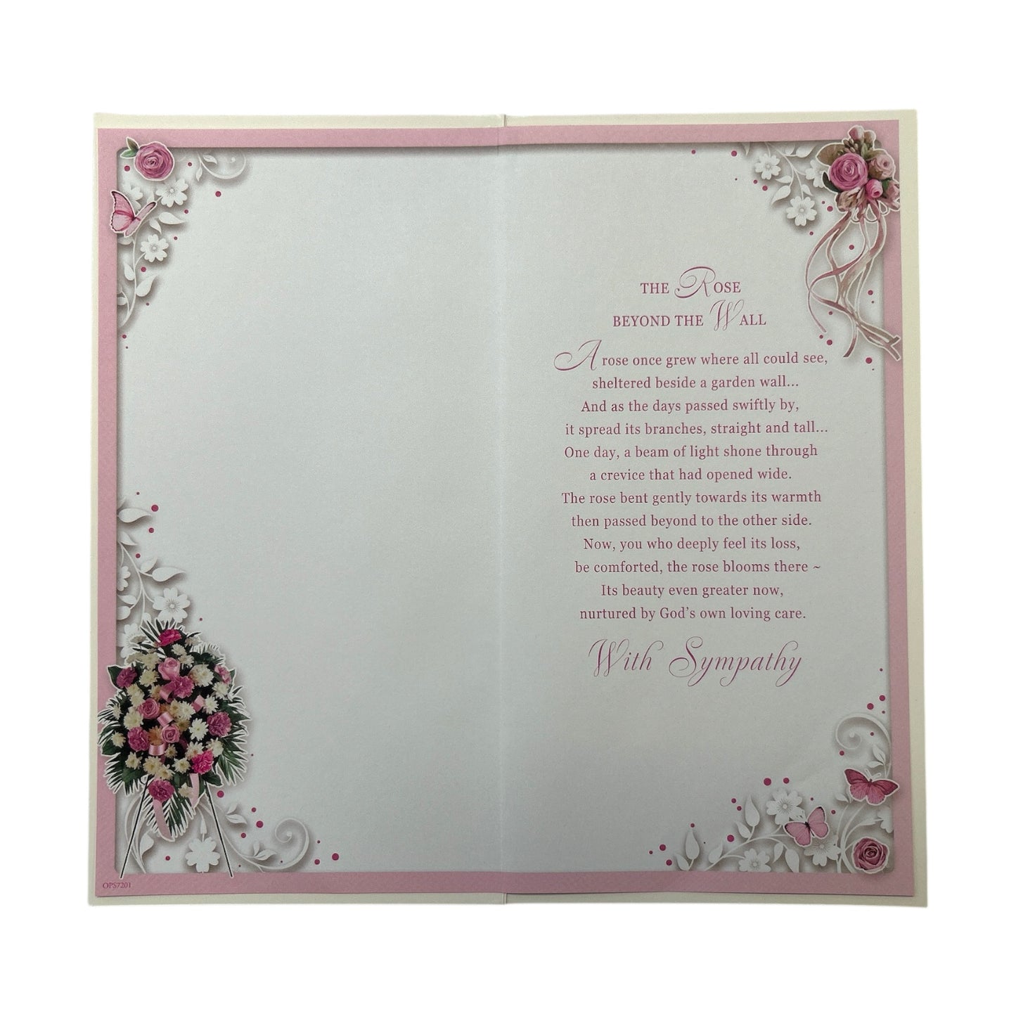 From Both of Us Embossed Flowers Design Sympathy Opacity Card