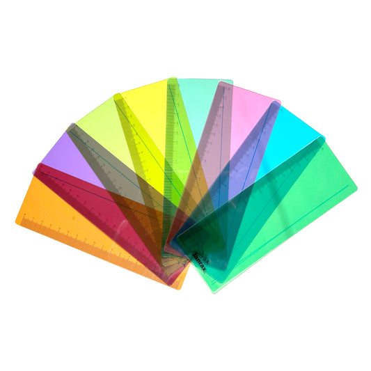 Pack of 24 Assorted Coloured 191x70mm Dyslexia Overlay Reading Rulers – PET Material, Rounded Corners