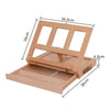 Desktop Art Beech Wood Painting Stand Display Easel with Storage 34.5 x 26 x 6.5cm