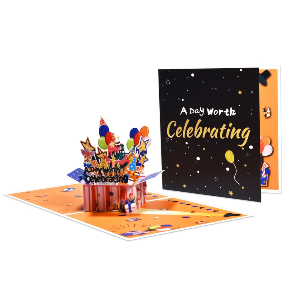 A Day Worth Celebrating! Celebration Burst 3D Pop Up Greeting Card