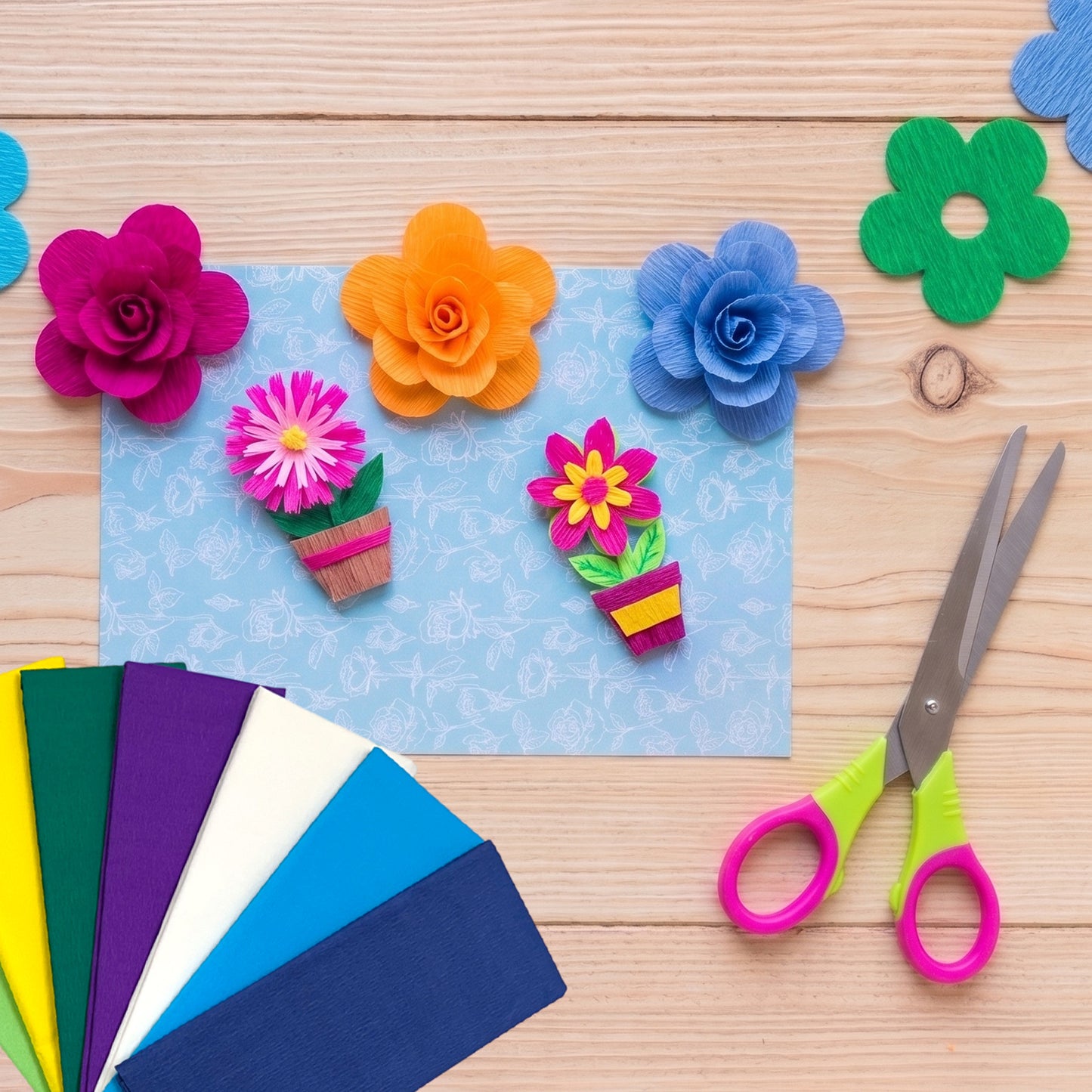 Pack of 5 Purple Crepe Paper Sheets 50cm x 2m 17GSM 35% Stretch Craft Paper