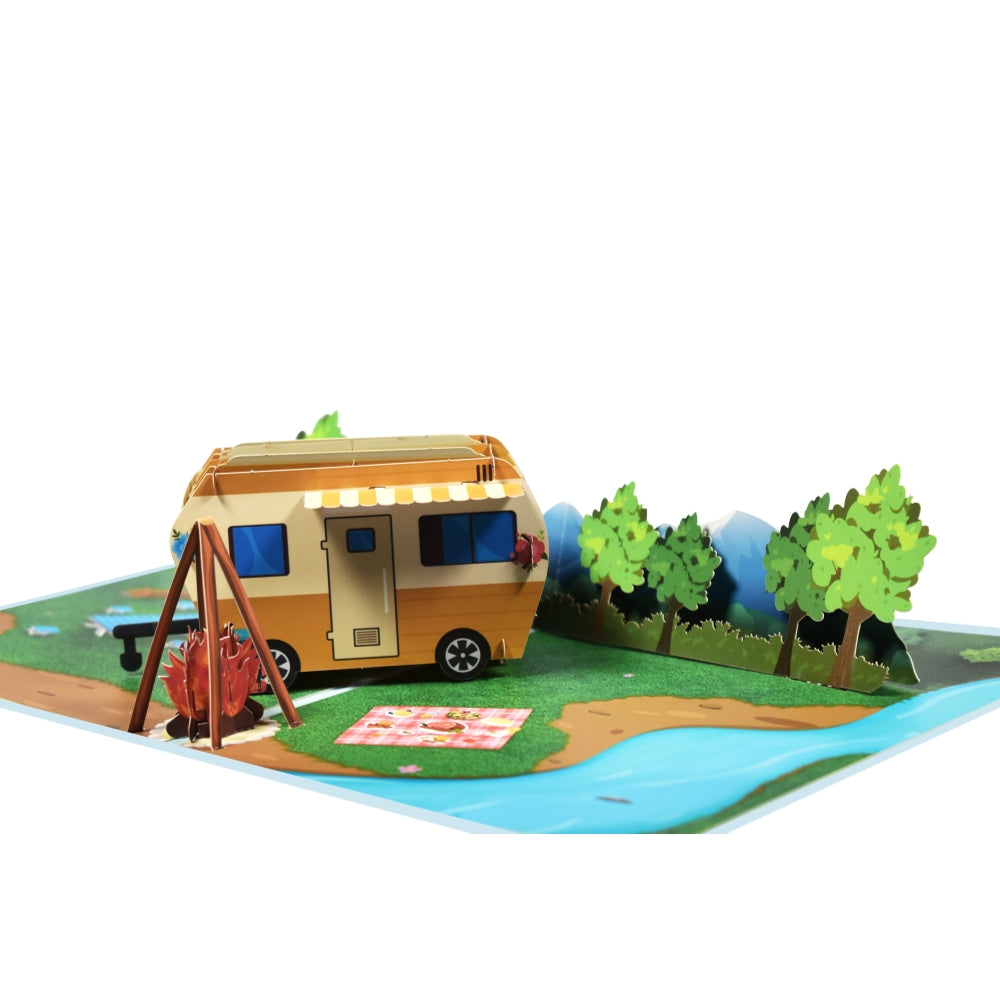 Camping Scene 3D Pop Up Greeting Card
