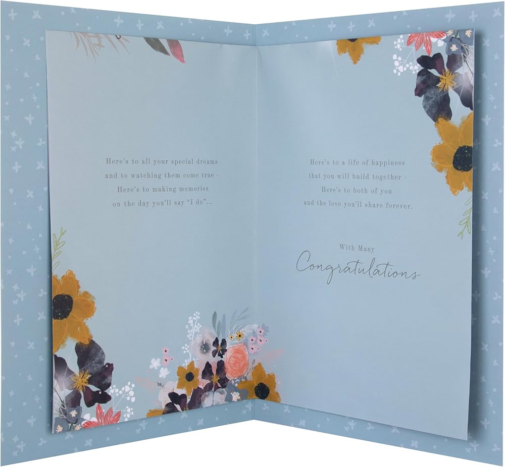 Traditional Illustrated Bottle & Glasses Design Luxury Boxed Wedding Congratulations Card