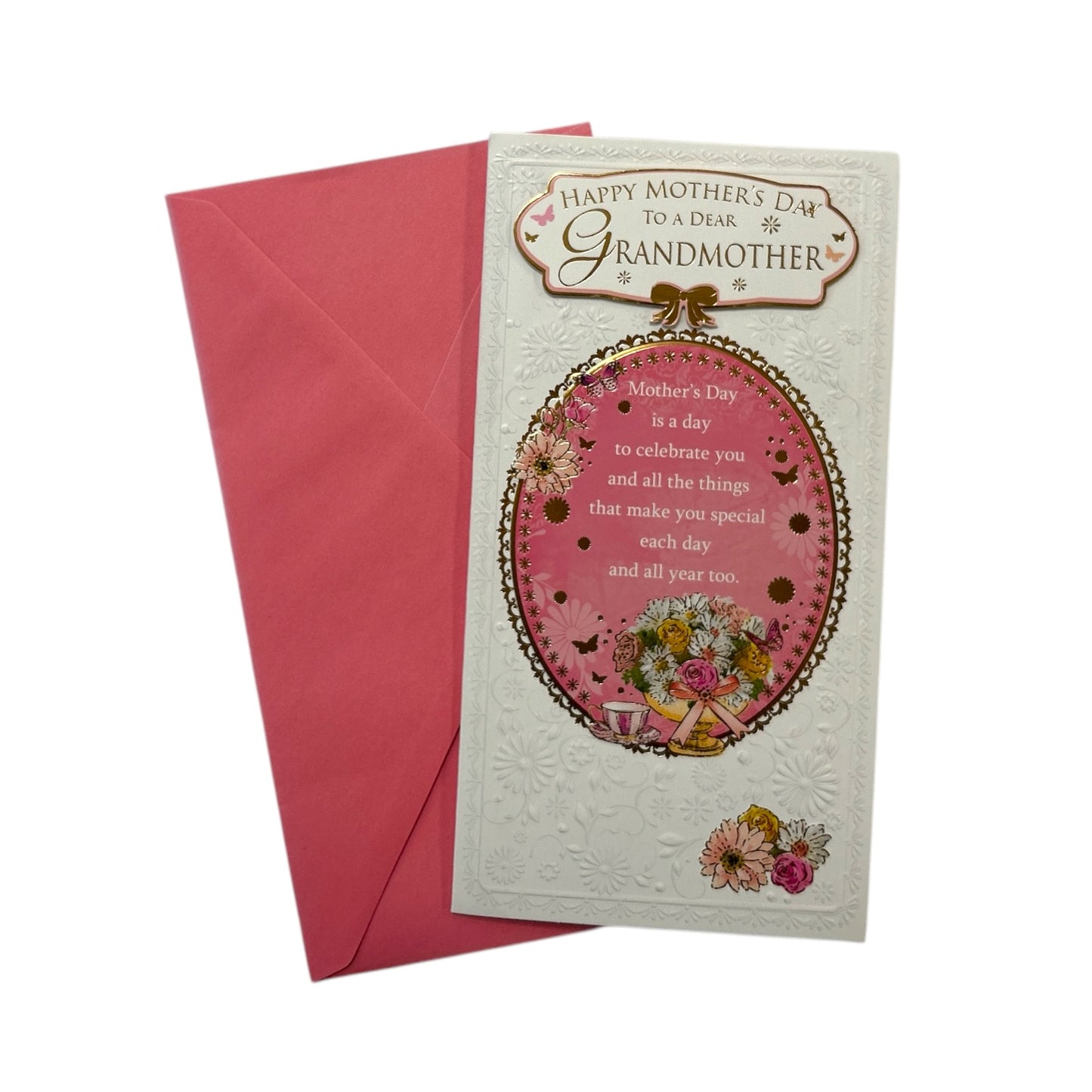 To Grandmother Flowers Pot Design Mother's Day Card