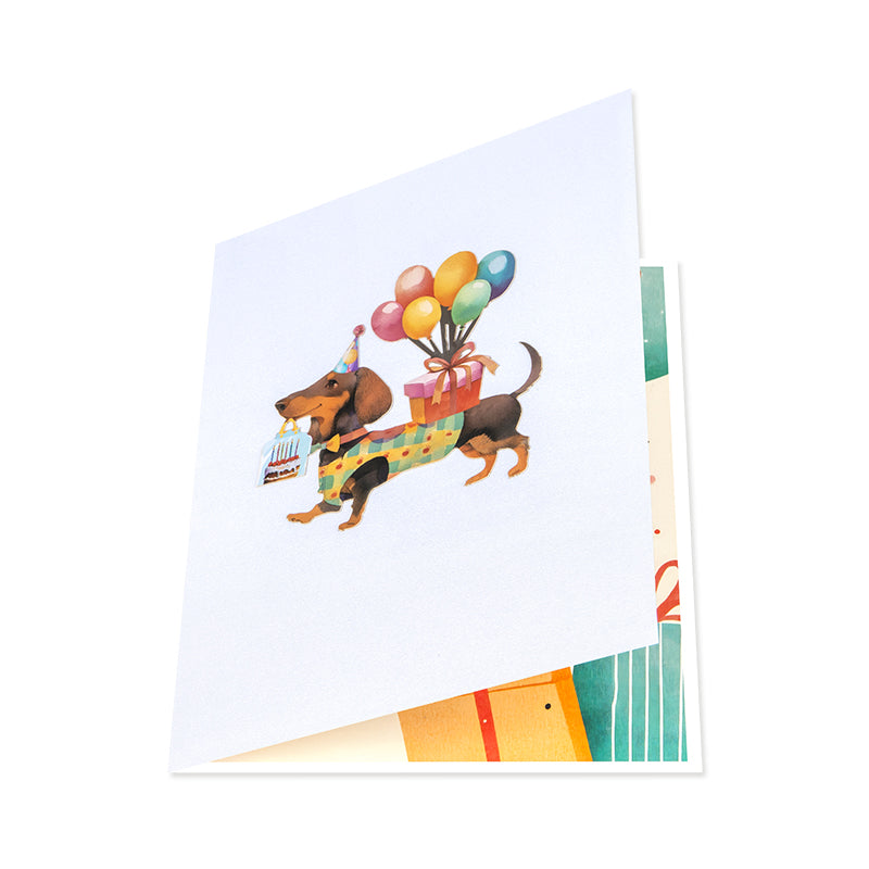 Dachshund Delight 3D Birthday Pop Up Card