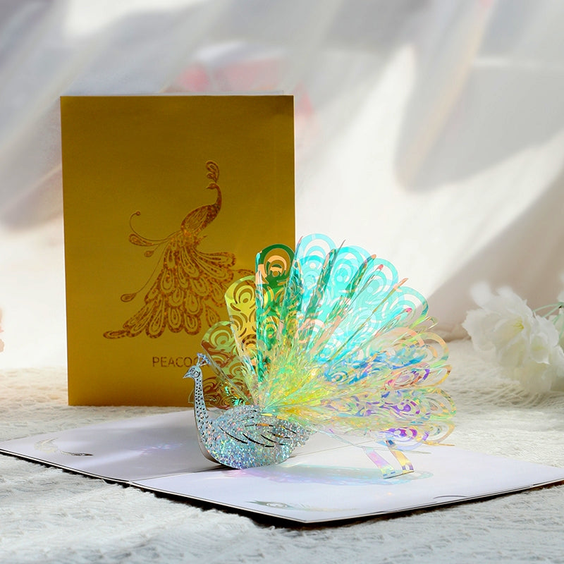 Peacock Majesty 3D Pop Up Greeting Card
