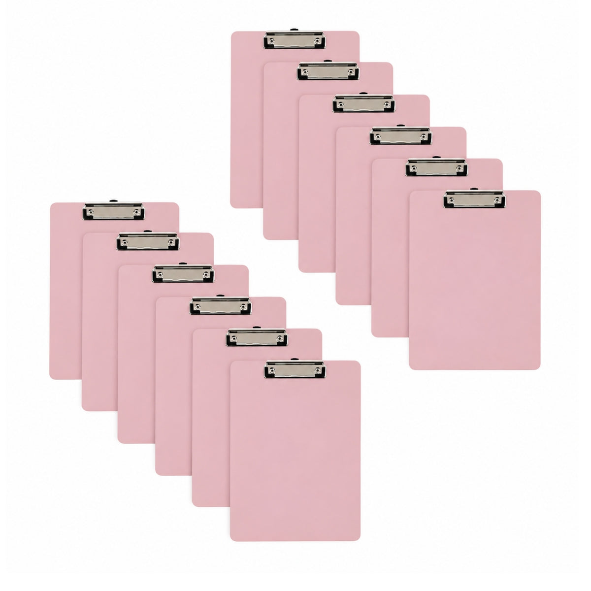 Pack of 12 Pack of 4 Rigid Mdf A4 Erasable Pink Whiteboard Clipboards
