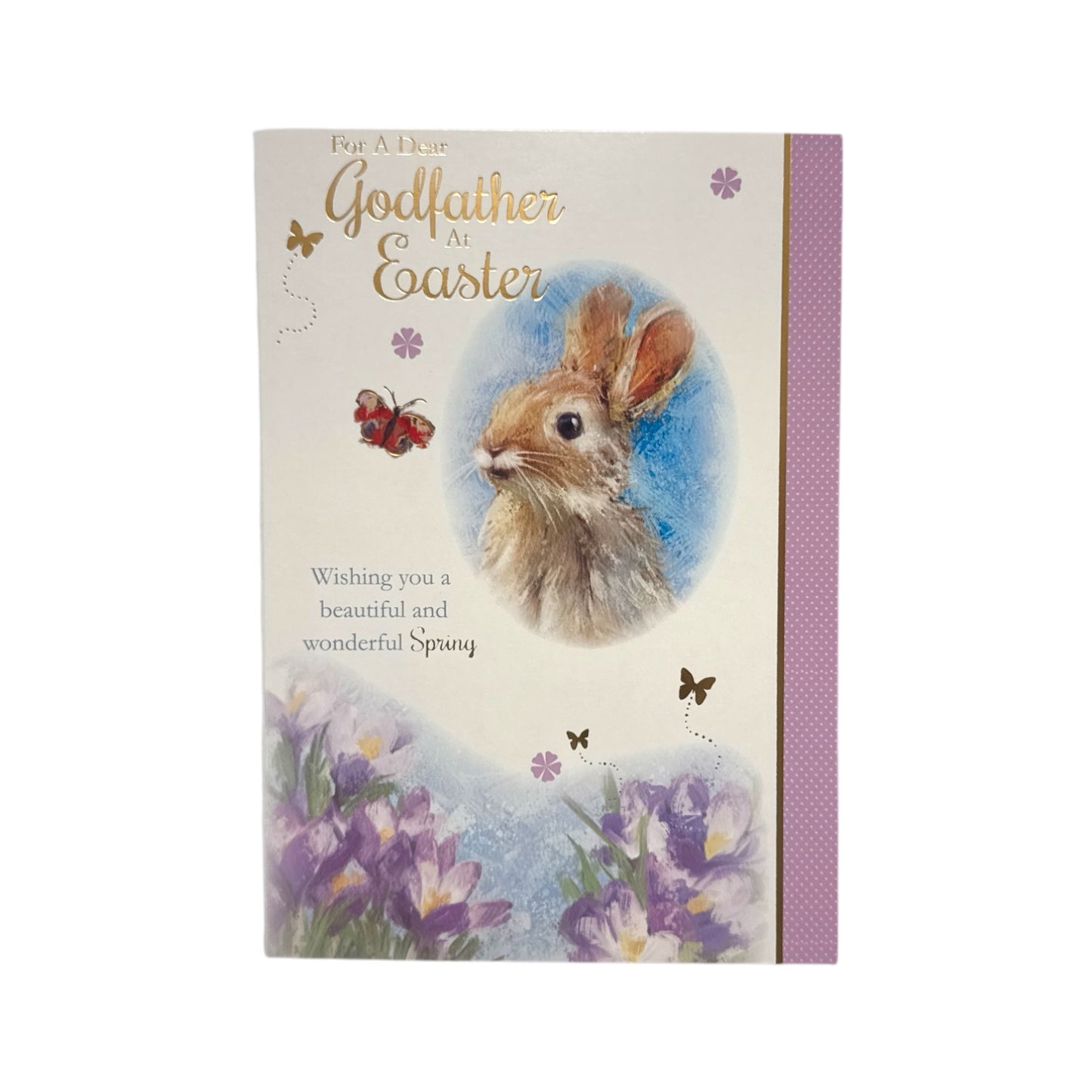 For A Dear Godfather Cute Rabbit Floral Design Easter Card