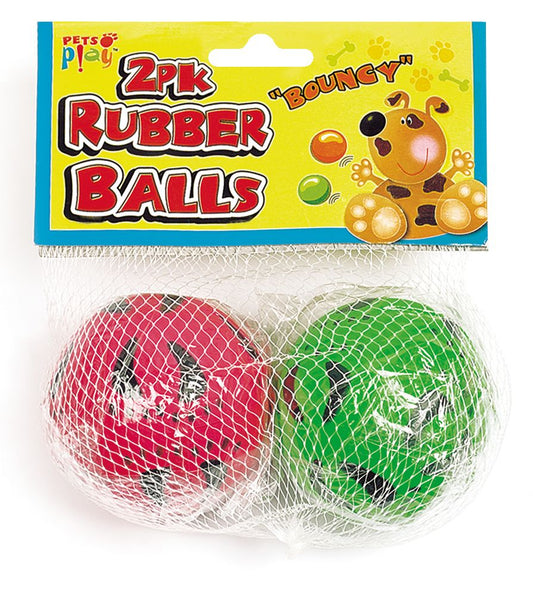 Pack of 2 Pets Play Rubber Balls