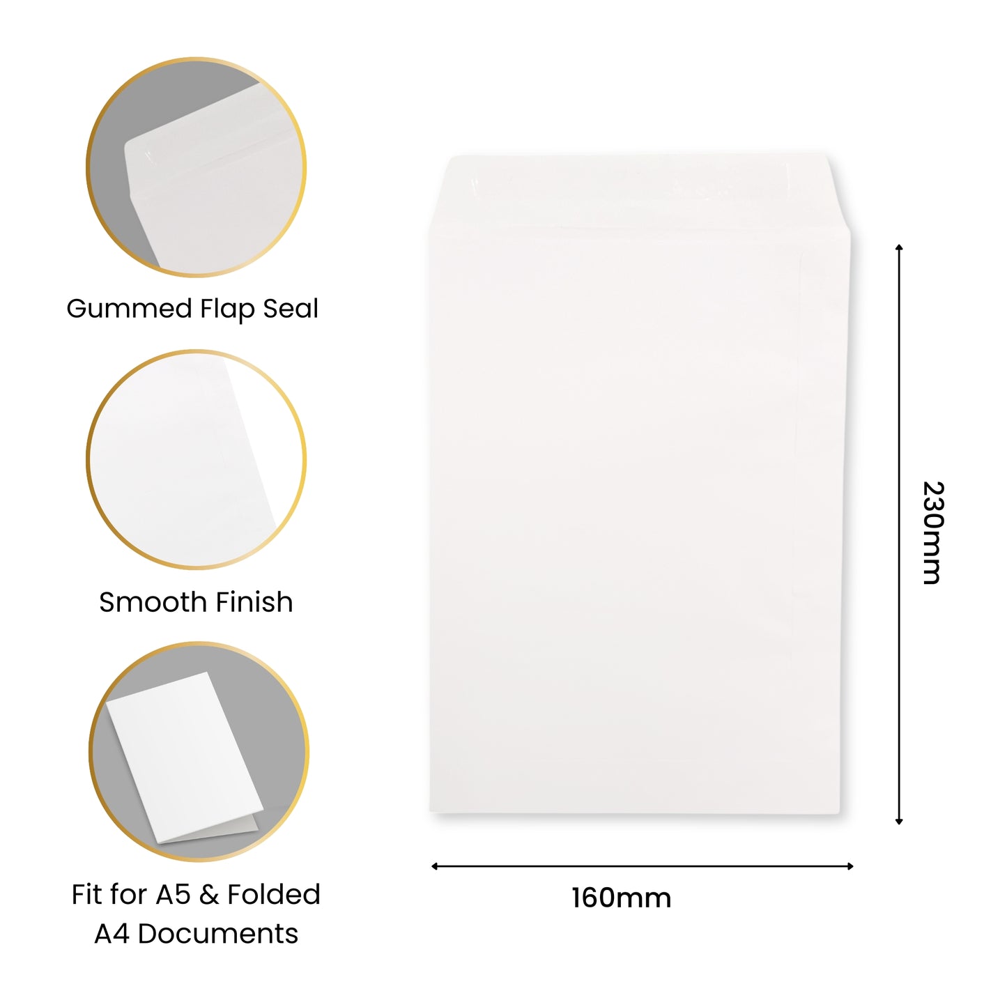 Pack of 500 C5 White Envelopes