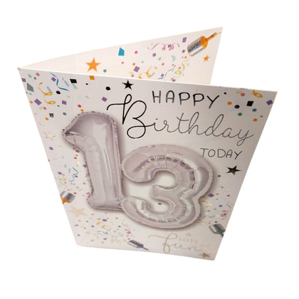 Happy Birthday 13 Today Have fun Balloon Boutique Greeting Card